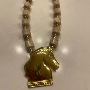 Elegant Gold Horse Pendant Necklace